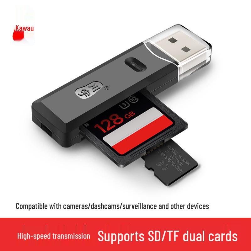 Картридер Kawuyu C296 USB 2.0 с двумя слотами для карт TF/SD, поддерживает 2 ТБ