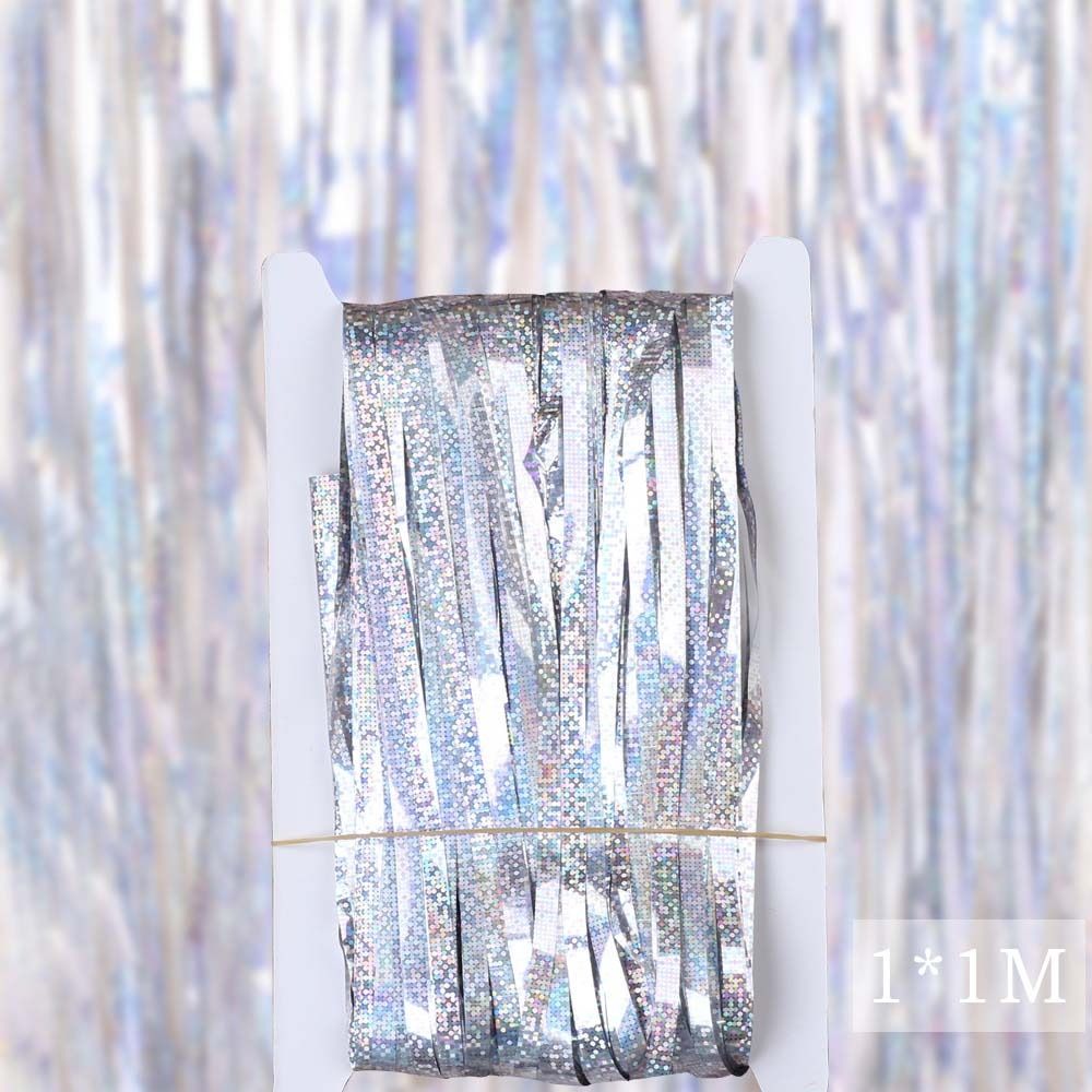 Настенное украшение Вечеринка по случаю дня рождения Свадьба Выпускной Фольгированная штора Кисточки Дождевая штора Дверная штора