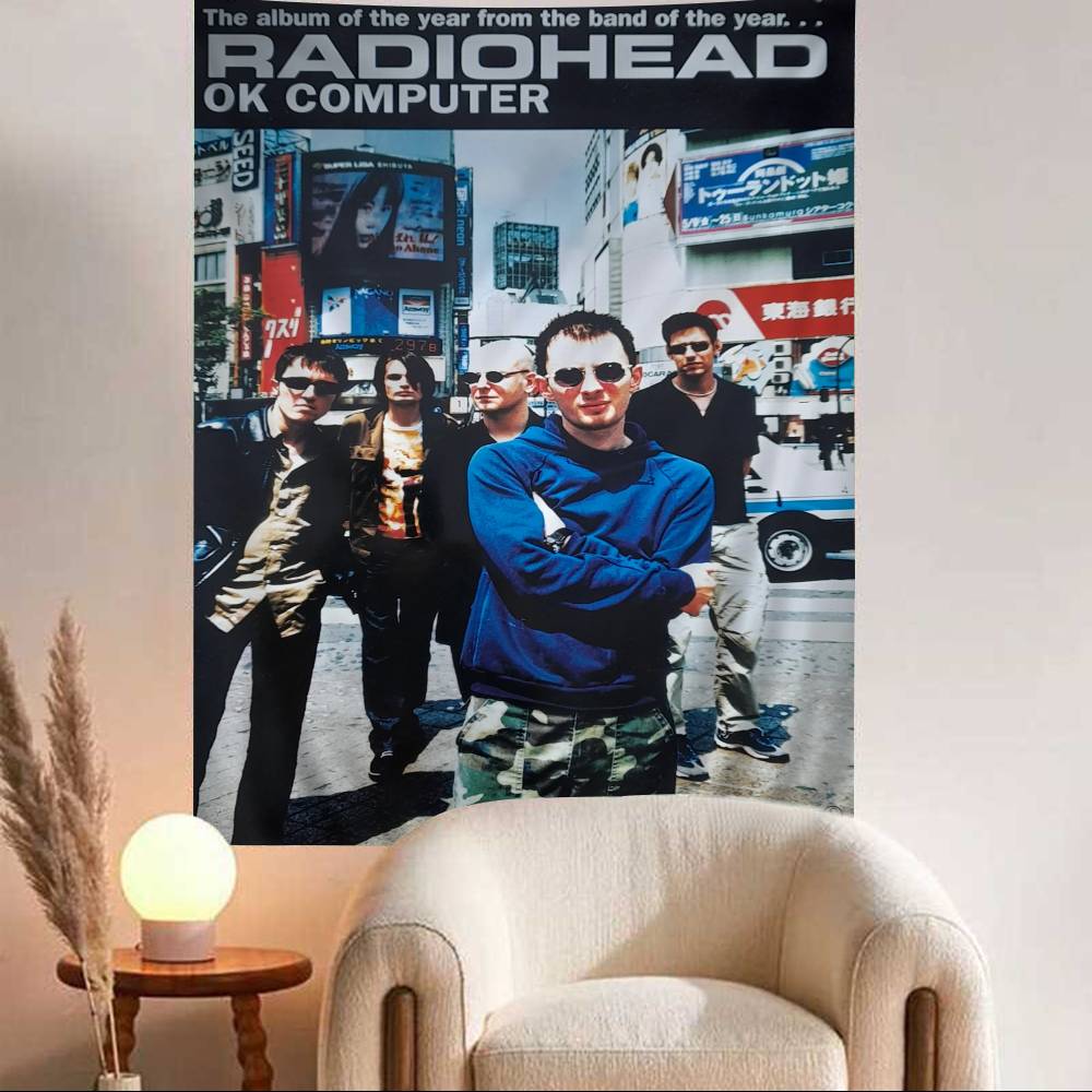 Rock Band RRadiohead Hanging Bohemian Tapestry Japanese Wall Tapestry Anime Kawaii Room Decor