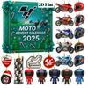 Motocross Advent Calendar 2025,24 Days Christmas Countdown with Mini Dirt Bikes, Racer Figures Gear Charms Ornaments, 2D Acrylic Motorcycle Decor