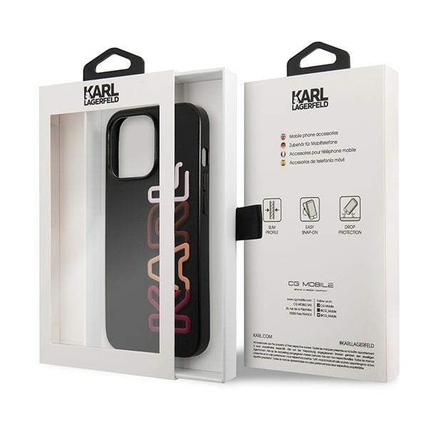 Etui do iPhone 13 Karl Lagerfeld Twarde Multipink Czarne