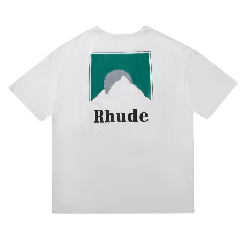 High Street Oversize Couple T-Shirt American Streetwear Print YYZP RHUDE Short Sleeve Tee Teens