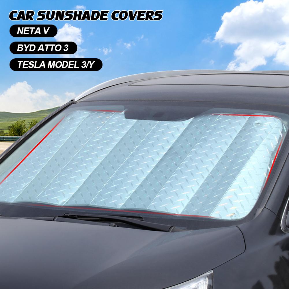 Car Sunshade UV Protection Curtain Car Sun Shade Laser Film Windshield Visor Front Windshield Sunshade Cover Sun Shade