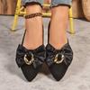 Women's Flat Shoes 2025 Slip On Outdoor Pointed Toe Flats Shallow Bow Tie Soft Sole Plus Size Comfortable Casual Walking Shoes