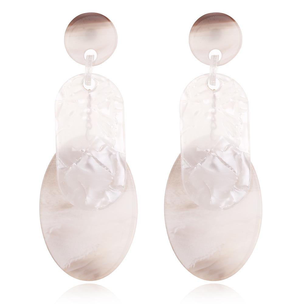 Европейские и американские преувеличенные овальные серьги для женщин, корейская версия, многослойные геометрические акриловые серьги с леопардовым принтом