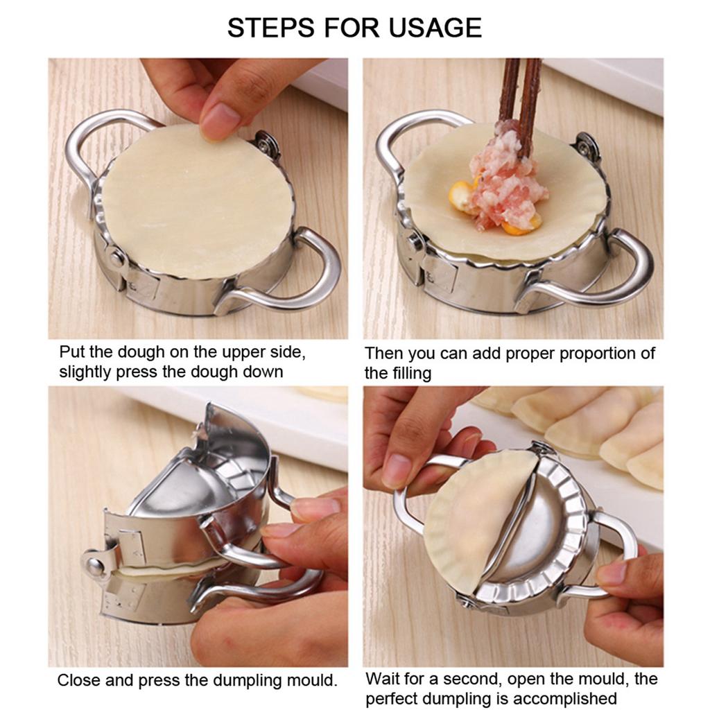 Kitchen Stainless Steel Dumpling Dough Mould Make Fruit Pie Press Pastry Tools(Large Size)