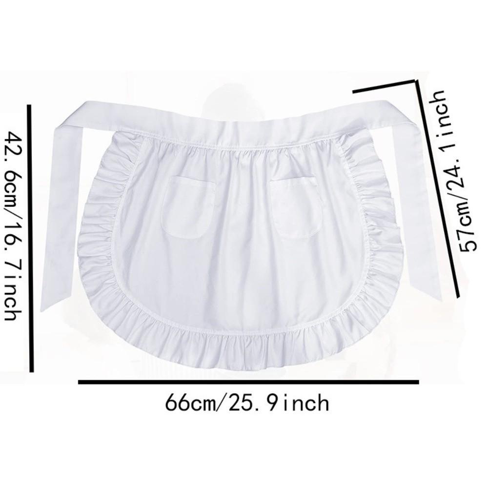 Princess Style Waist Apron Frill Hem Maid Apron Stylish Half Apron Home Use