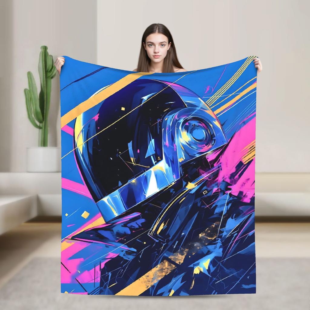 Шлем Daft Punk Супер Мягкие Одеяла Плед Плюшевый для Кемпинга С рисунком Диван Кресло Фланелевая Постельная Простыня Покрытие для Диван-кровати