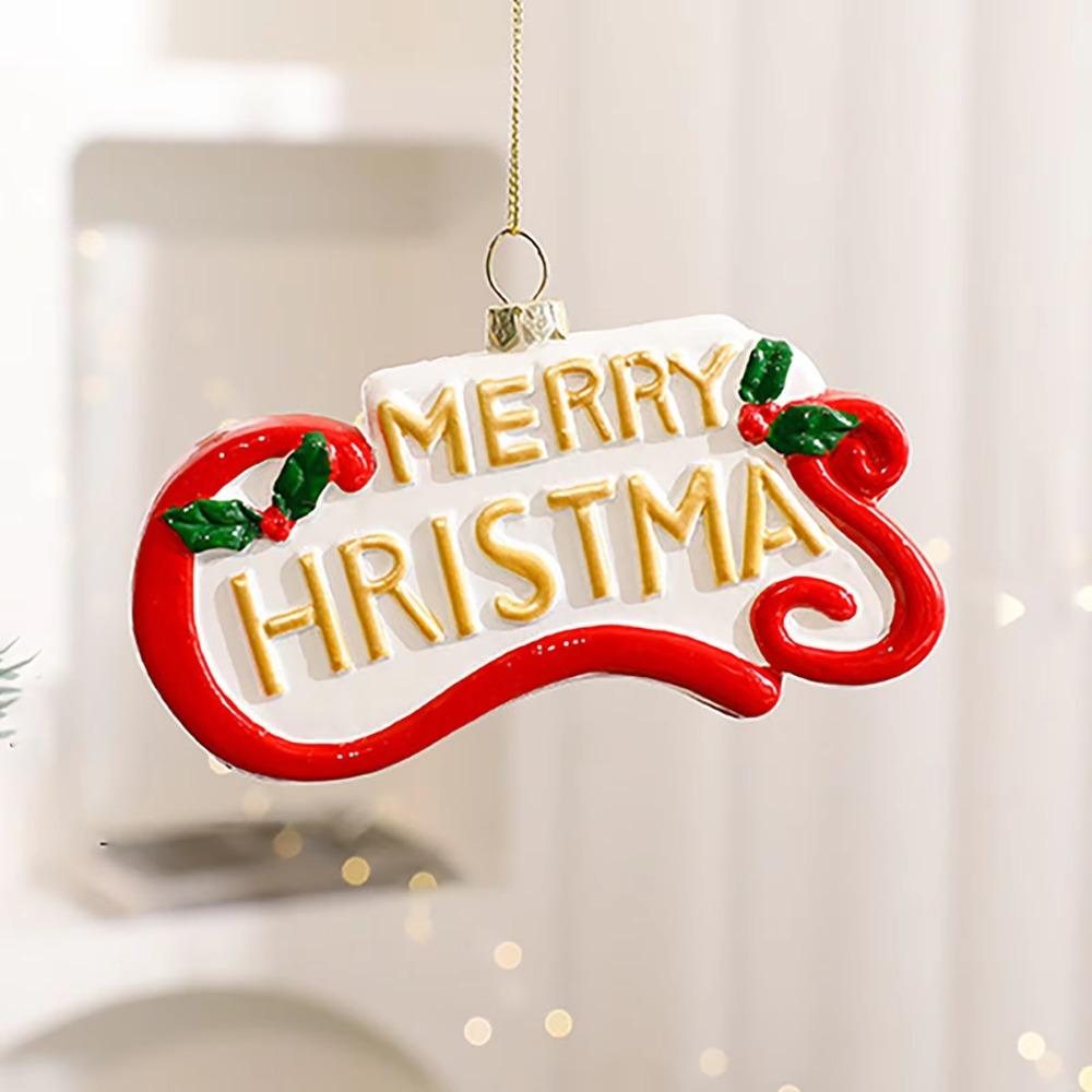 Colorful ChristmasTtree Hanging Ornaments 3D Christmas Scene Layout Supplies Door
