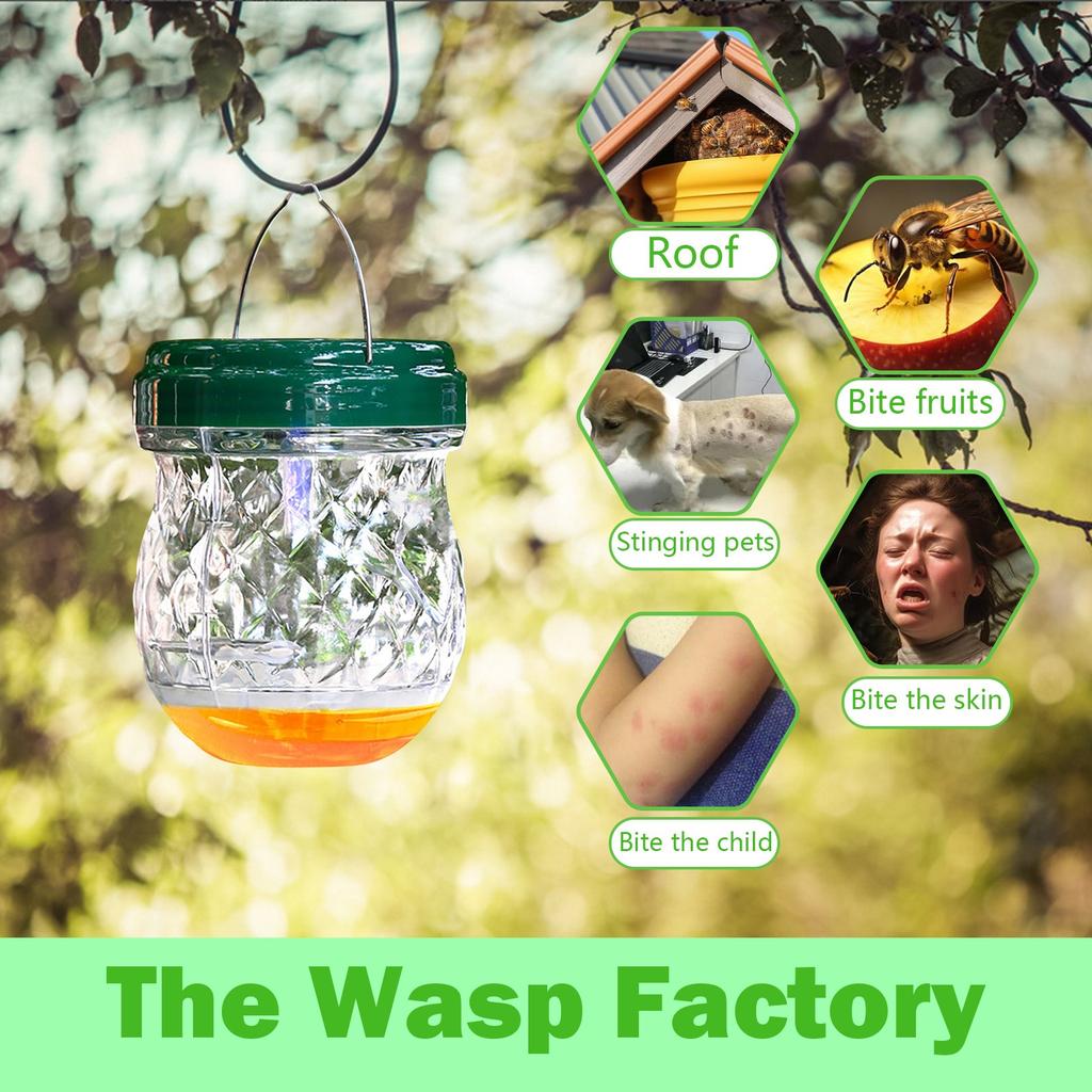 Traps Outdoor Hanging, Solar Bee Trap For Outside, HornetTraps, BeeWasp Catcher Outside Garden