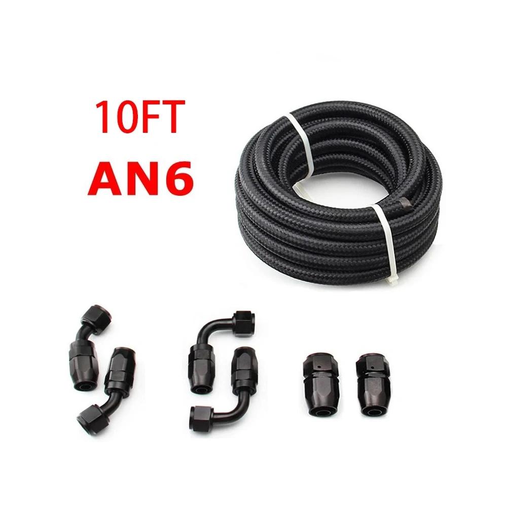 3M AN10/AN8/AN6 CPE масляные топливные фитинги конец шланга 0+45+90+180 градусов комплект масляного адаптера AN6 плетеный масляный топливный шланг с зажимами