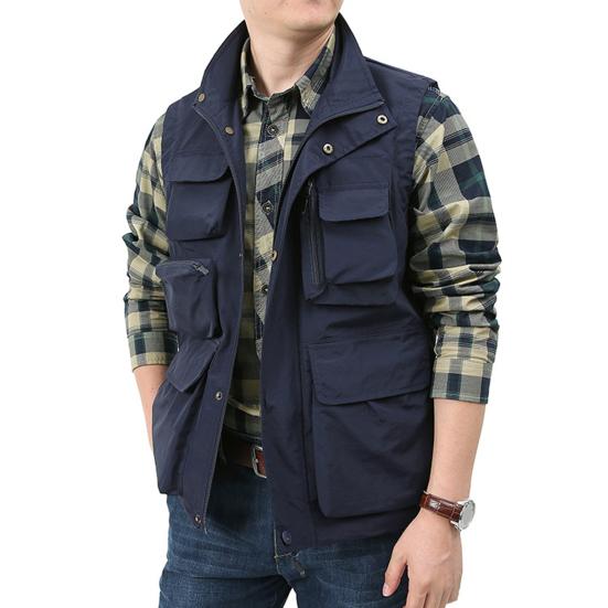 Жилет для кемпинга, однотонный, водонепроницаемый, повседневный, шикарный, с отложным воротником для путешествий