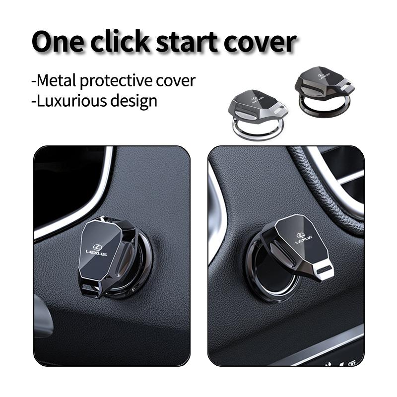 BJYL6 Interior Stickers Car One-Touch Start Button Cover Metal Start Case Accessories For Lexus ES RX LS GS NX CT ES300H ES330 ES240 E