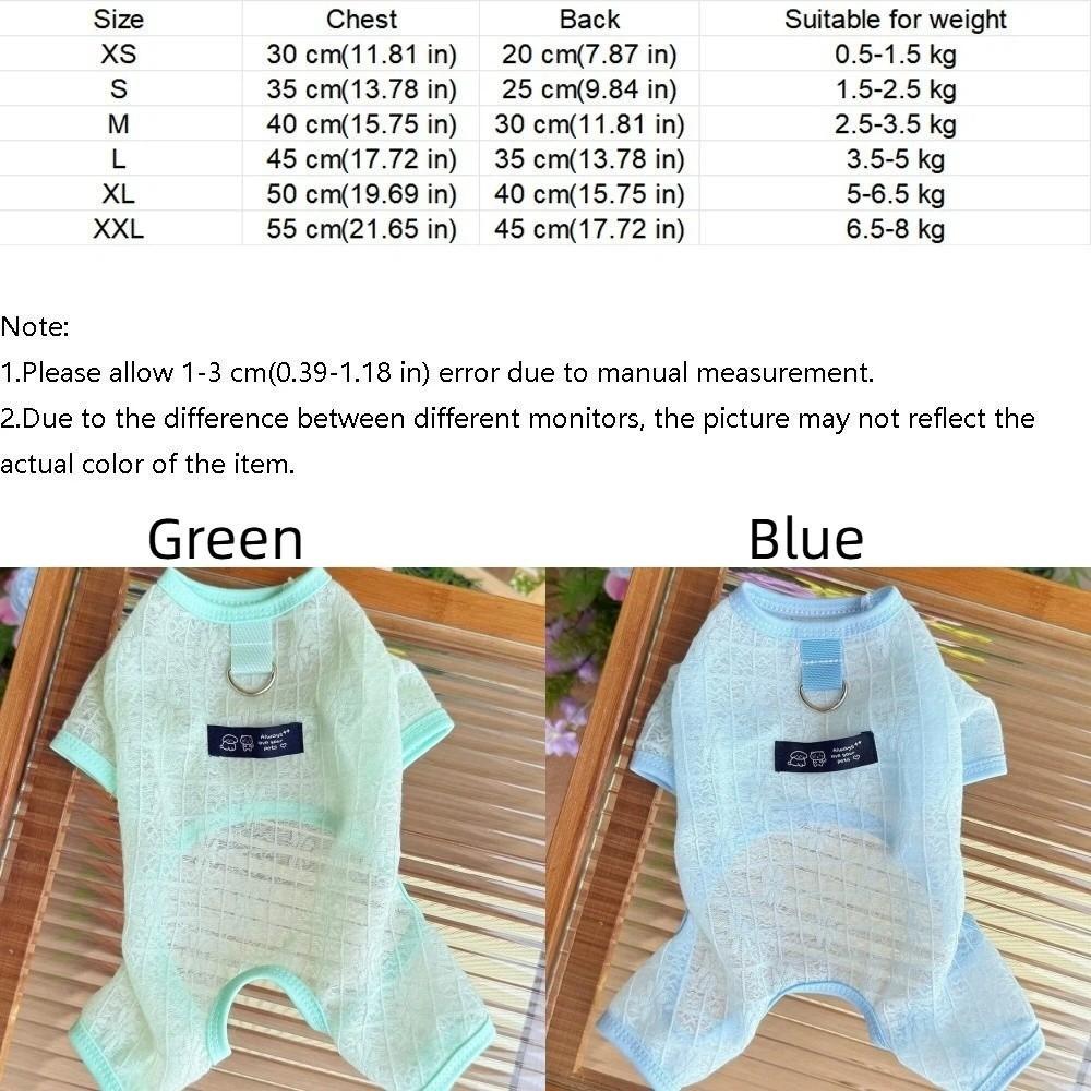 Hollow Mesh Dog Clothes Breathable Dog Outfit Pet Four-legged Wear Indoor Outdoor Use