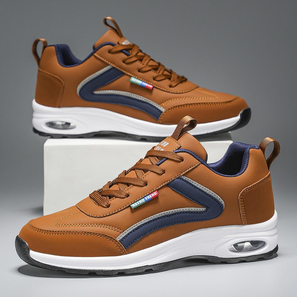 Модная мужская повседневная обувь Комфортная Прочная Повседневная уличная обувь Нескользящие ремешки Защита от запаха Роскошные деловые кроссовки