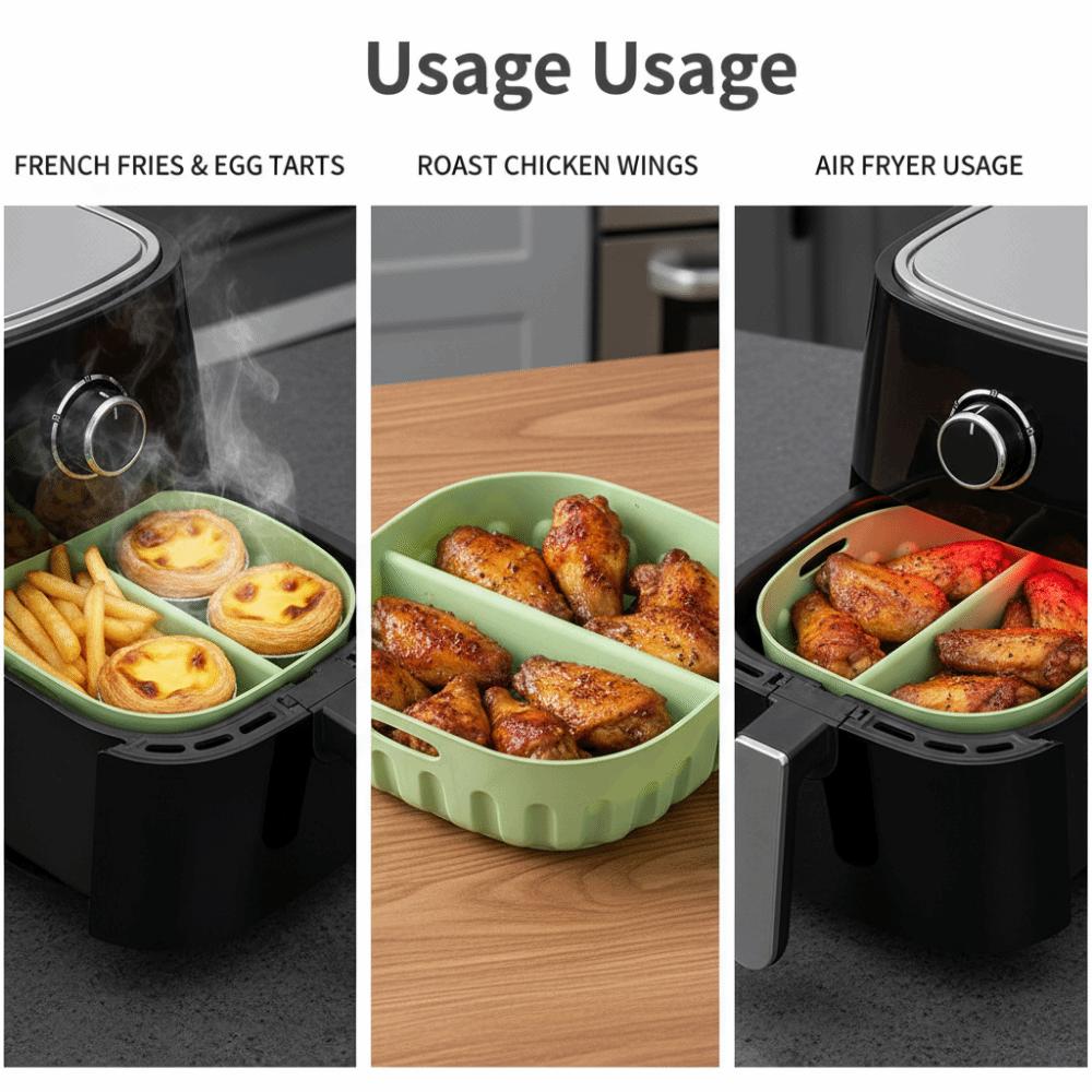 Creative Double Grid Baking Tray Flexible Circular Oven Basket Mat Kitchen Use