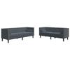 VidaXL Ensemble de canapé Chesterfield et traversins 2 pcs gris foncé, canapé, siège de canapé, canapé relax, canapé 3209292