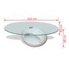 Oval Glass Coffee Table High Gloss White