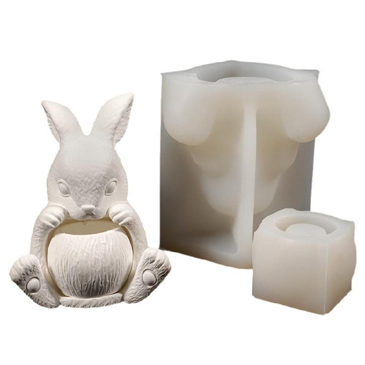 Силиконовая форма в виде кролика для Resin Art, бетона, изготовления контейнеров для украшений и декоративных кашпо для суккулентов