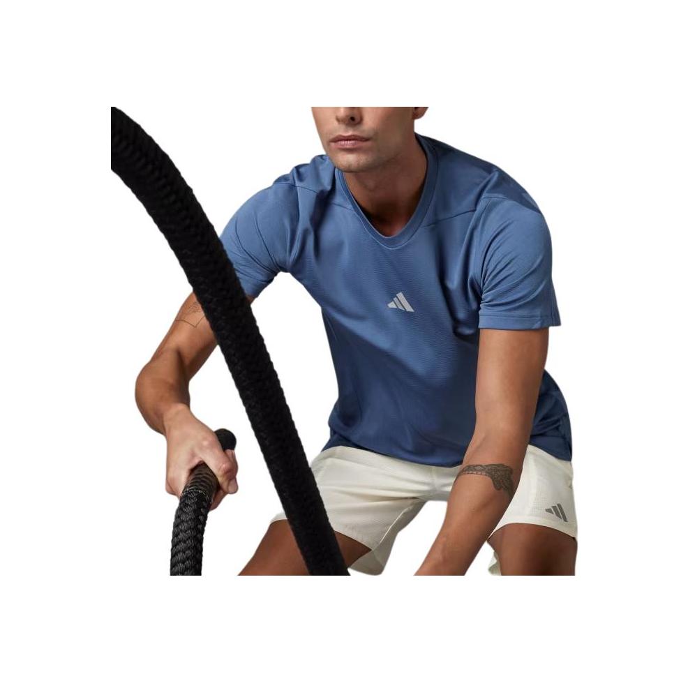 Adidas Разработан для тренировок Hiit Workout Heat Rdy Tee Мужские топы Синий IS3741