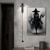 Black Witch Abstract Ink Canvas Painting Vintage Woman Wall Art Aesthetic Poster and Prints for Living Room Home Decoration Pictures