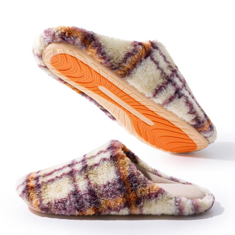 Retro Plaid Cotton Slippers Autumn and Winter 2025 New Indoor Home Home Thick Bottom Plush Warm