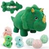 Creative Dinosaur with Baby Dino Egg Plush Toy Stuffed Animal Plush Doll Cute Triceratops Soft Hug Pillow Kids Birthday Gift