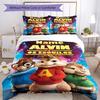 3pcs Custom Name Alvin and the Chipmunks Bedding Set Duvet Cover Closure Includes 1 Duvet Cover & 2 Pillowcases, Soft and Comfortable for All Seasons.