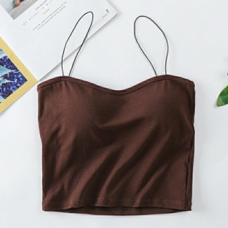 Vest Women Sleeveless Tops Summer Cotton Bustier Soft Elastic Washable Wearresistant Bra Vest Crop Top Seamless Bralette Tees