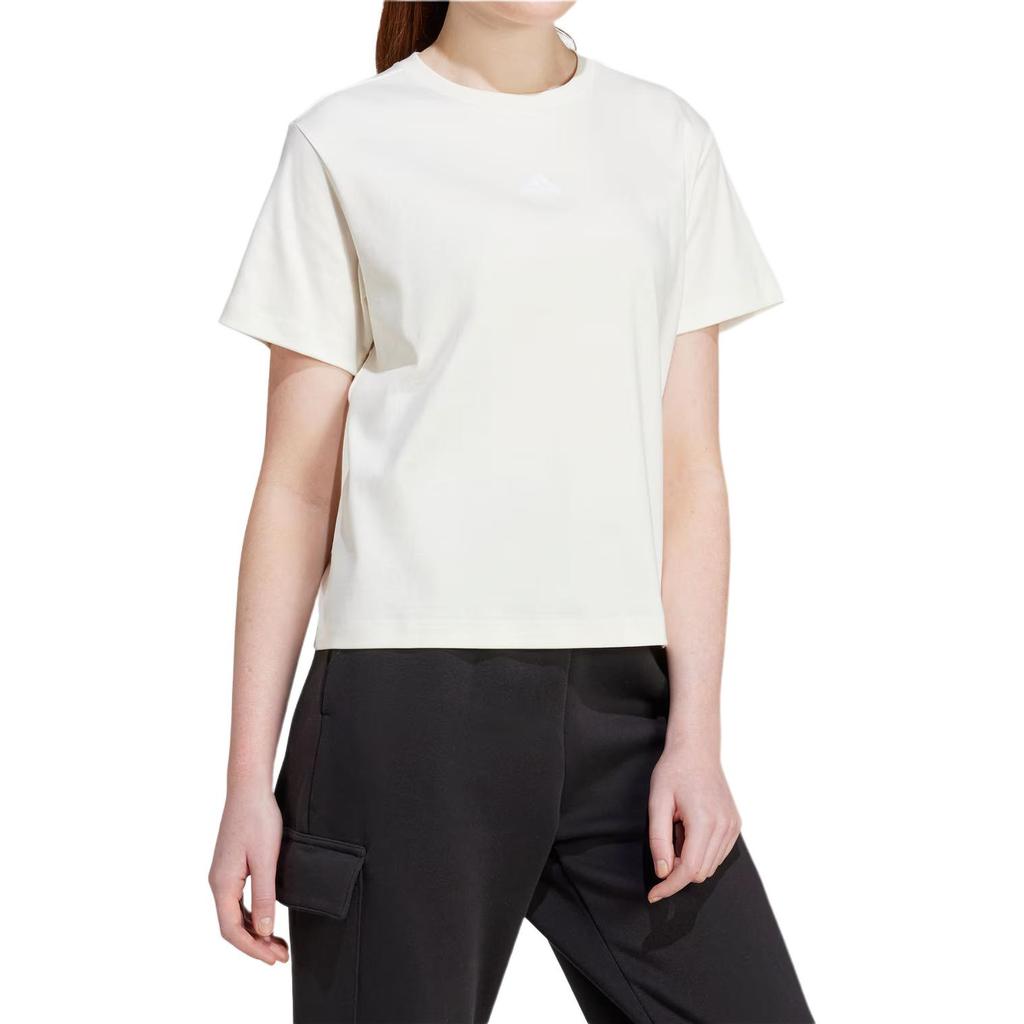 Adidas Women's Signature Graphic Print T Shirt Off White IX3763