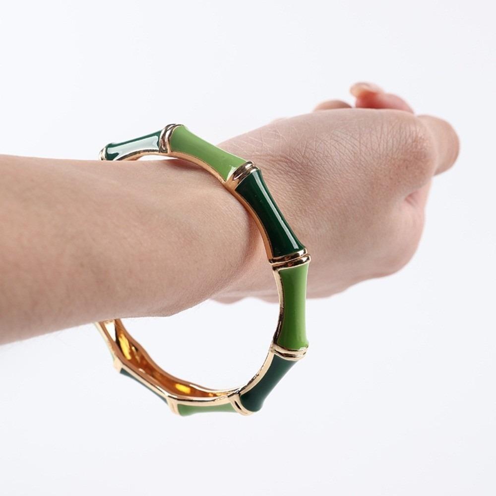 Colorful Enamel Bangle Vintage Hand Bracelet Fashion Bamboo Bangle Jewelry Gifts