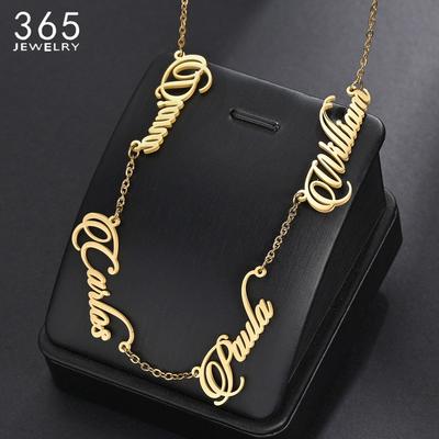365 Индивидуальное Ожерелье Collares Para Mujer Нержавеющая Сталь Персонализированные Украшения Для Женщин Несколько Имен Буквы Чокер 1 Штука