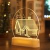 Christmas Decorations for Home Tree Elk Christmas 3D Acrylic USB Night Light Xmas Gift Navidad 2021 New Year Home Decore Garland