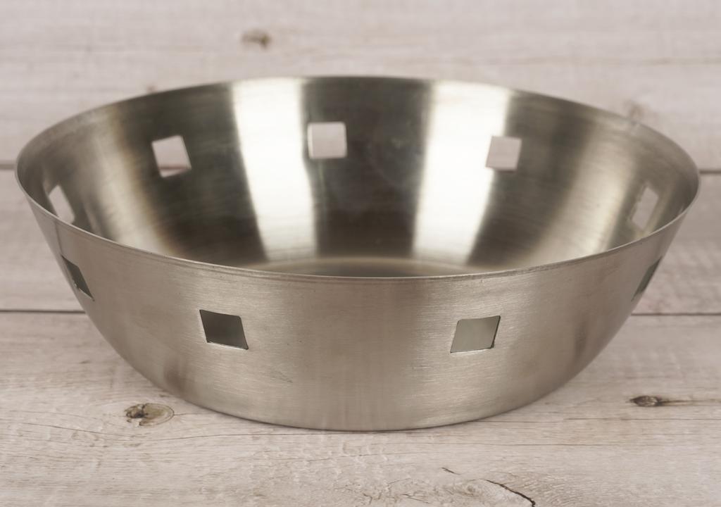 Trifri Stainless Steel Round Platter Basket For Chapathi, Naan Serving Bread Meal Tableware Steel Bread Basket For Serving