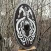Wood and Steel Viking Round Shield Armor Templar Shield Gift Black