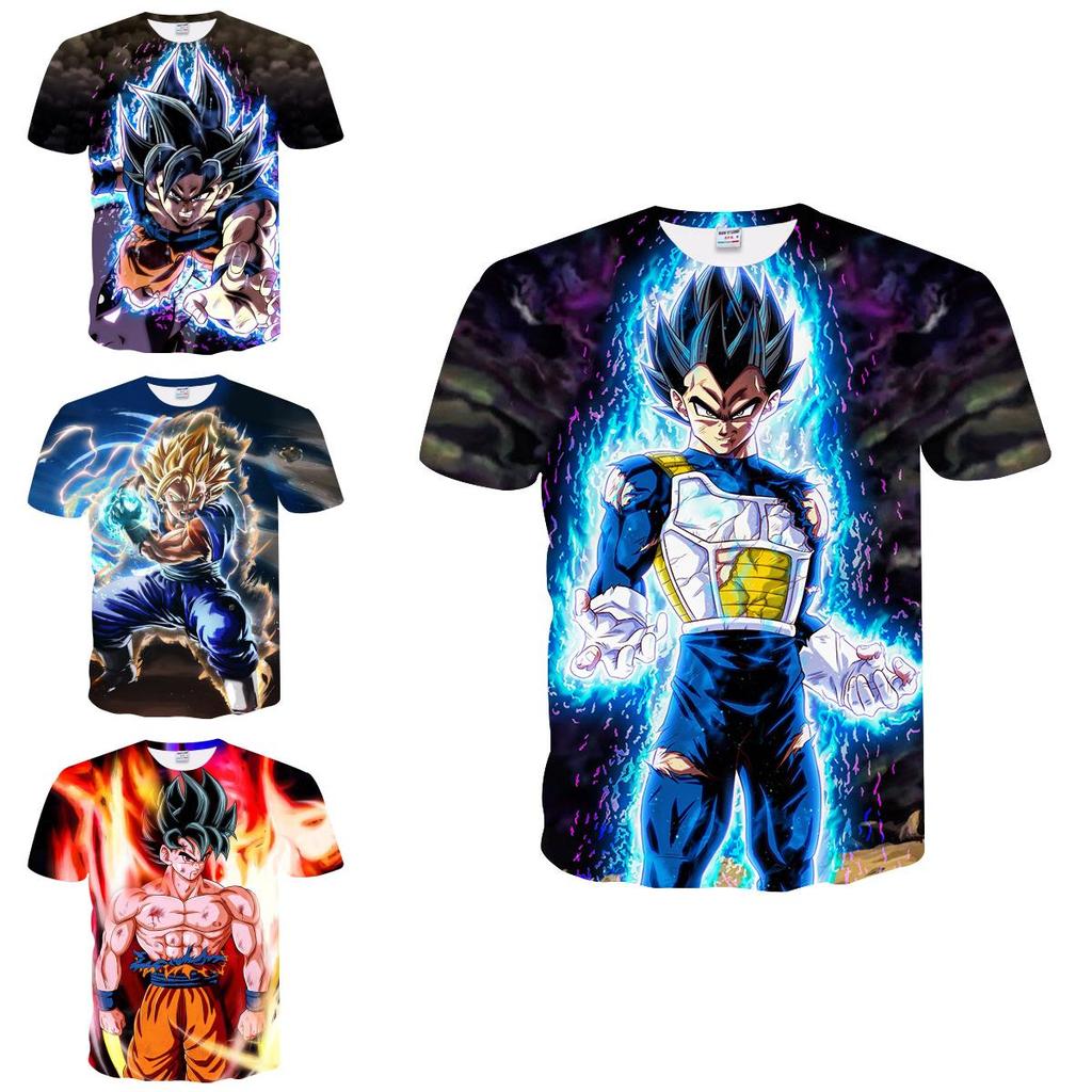Яркая летняя футболка Dragon Ball Z Гоку Супер Сайян 3D-принт Повседневная футболка Мужская Женская Топ