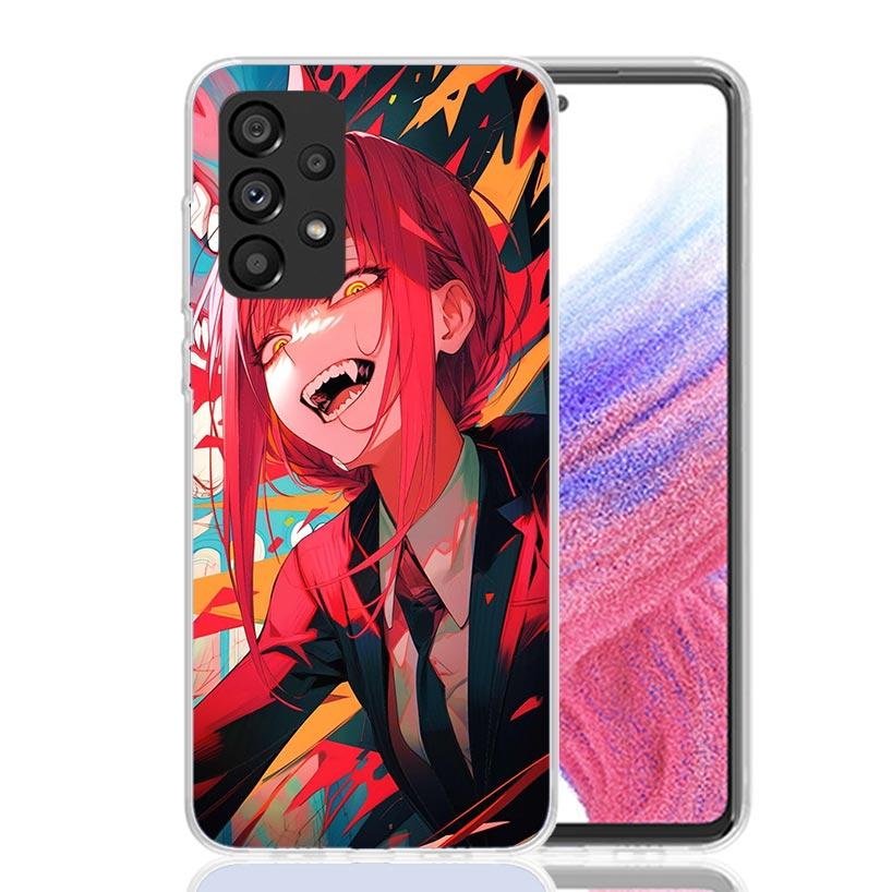 C-Chainsaw Mans Makima Phone Case for Samsung Galaxy A52 A51 A50S A12 A22 A32 A72 A10S A30S A31 A71 Note 20 Ultra 10 Plus S10 Ga