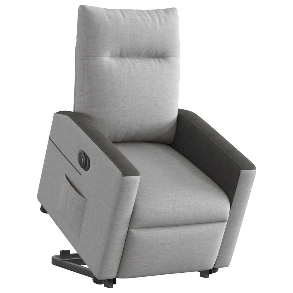 Electric Recliner Chair with Rising Assistance Cloud Grey Fabric