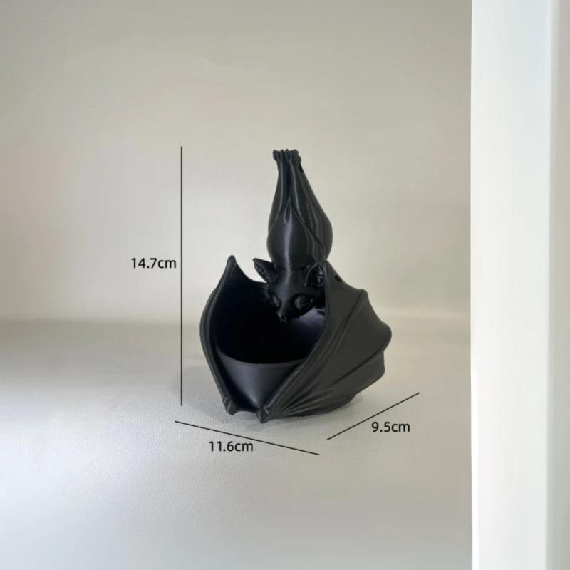 Gothic Style Upside‑Down Bat Owl Hanging Planter, Cute Bat‑Shaped Flower Pot For Succulents & Climbing Plants
