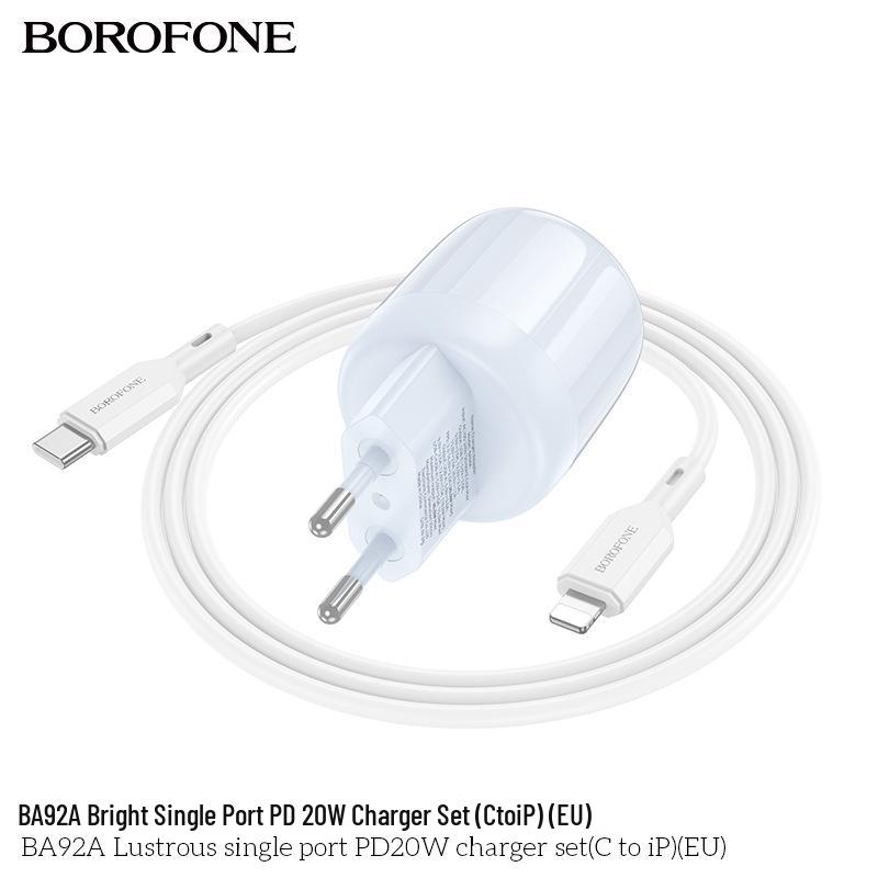 BOROFONE BA92A 20 Вт PD Быстрое зарядное устройство Type-C EU Адаптер