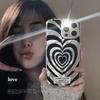 Cold Style Black Love Pattern for IPhone15 Mobile Phone Case 16promax for Apple 14 Laser Silver 12 Sweet Cool