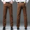 Мужские брендовые джинсы высокого качества, модные повседневные брюки в классическом стиле, облегающие брюки, мужские брендовые расширенные эластичные прямые брюки, большой размер