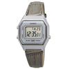 Casio Цифровые часы LA680WEL-8A2 - Серебристый корпус и серый кожаный ремешок