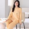 Coral Fleece Pajamas Women Winter Autumn And Winter Thickened Warm Winter Flannel Fleece Loungewear