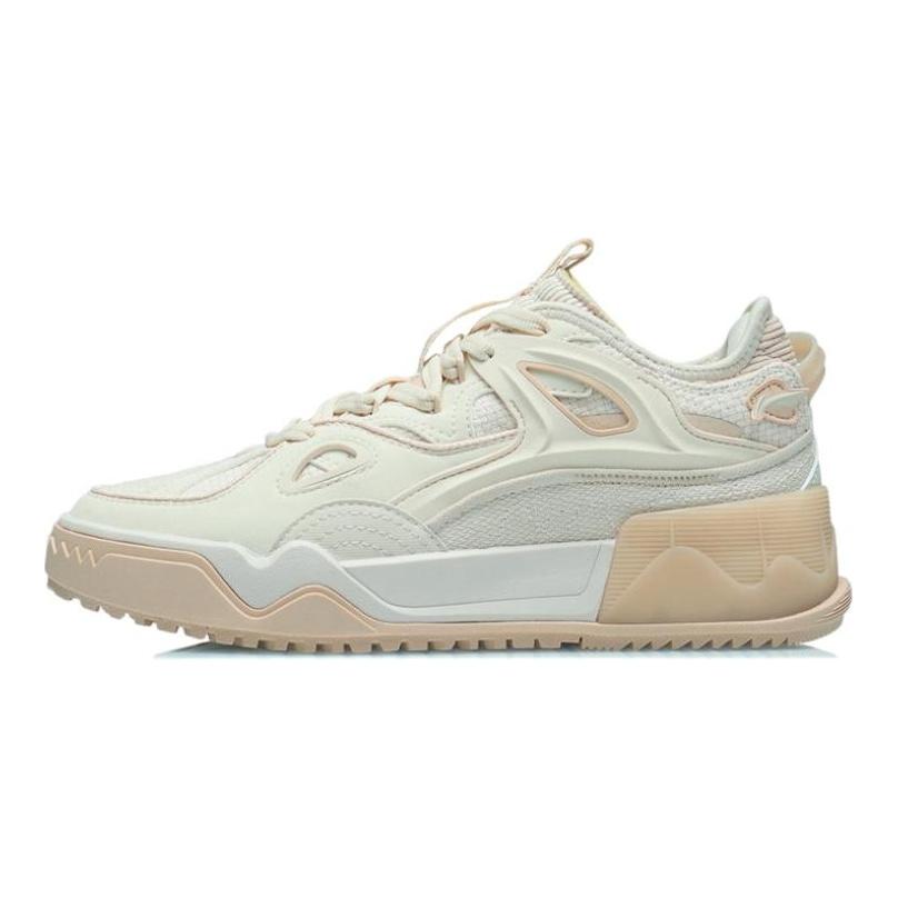 Кроссовки Li Ning CF Flash Star, удобные, повседневные, амортизирующие, легкие, нескользящие, дышащие, с низким верхом, для скейтбординга, женские, светло-серые, розовые AGCR290-3