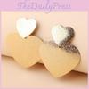 Fashion Gold Metal Women's Casual Heart-shaped Design Earrings For Celebrations