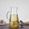 1pcs Glasses Cold Water Bottle Kitchen Kettle Jars Heat Resistant Glass Water Pitcher Coffee Tea Pot Transparent Decanter Jug