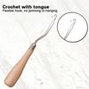 1Pcs Wooden Bent Latch Hook Latch Crochet Needle Hook Hair Extension Weave Needle Carpets Making Repair Craft Decor Tools