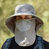 OLIKEI Summer Men's Sun Hat Breathable Quick-drying Fishing Hat Big Brim Sun Protection Face Cover Fisherman Hat Outdoor Travel Cycling Hat