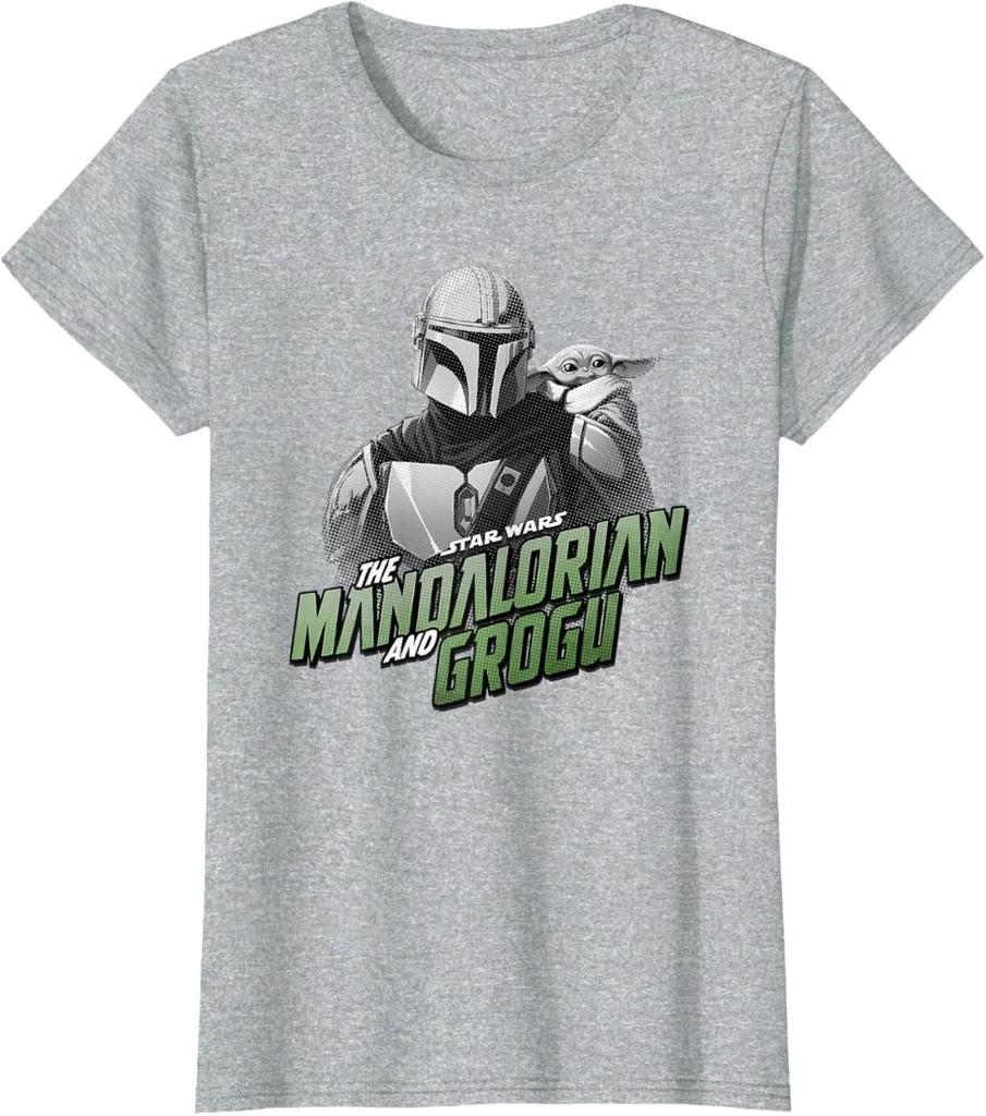 Star Wars The Mandalorian and Grogu Helmet Shoulder Pos Ladies' Crewneck T-Shirt